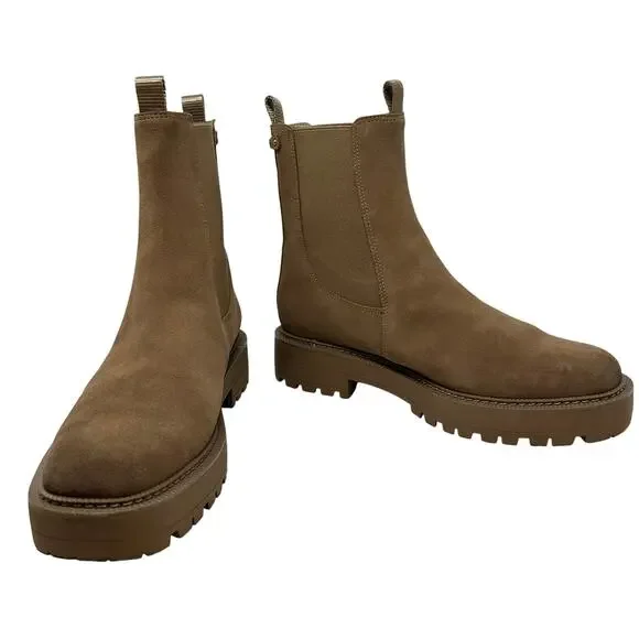 Sam Edelman Laguna Chelsea Boots Tan Suede Lug Sole Ankle Booties Women’s 11 - Picture 5 of 14